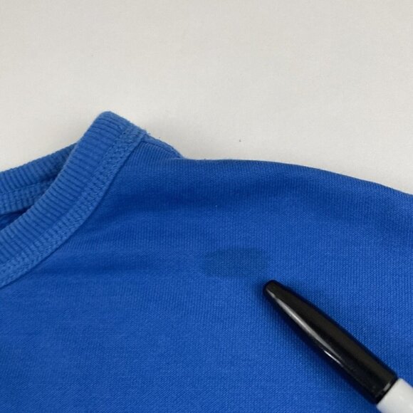 Columbia Sweatshirt Women’s XL Crew Neck Blue Spellout Sleeve Cotton Blend - Picture 10 of 10